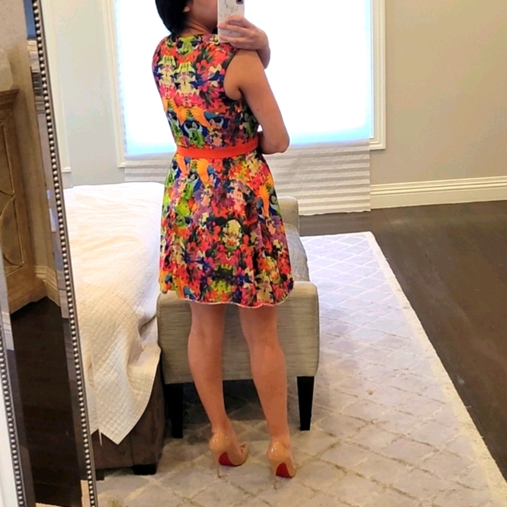 WOMEN'S BRAND NEW H&M FLORAL MINI COCKTAIL DRESS - Picture 4 of 5